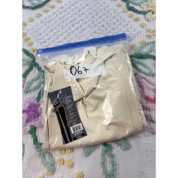 Slim-sation Womens Size 12P Petite Straight Leg Pants Ivory Stretch - Picture 8 of 8